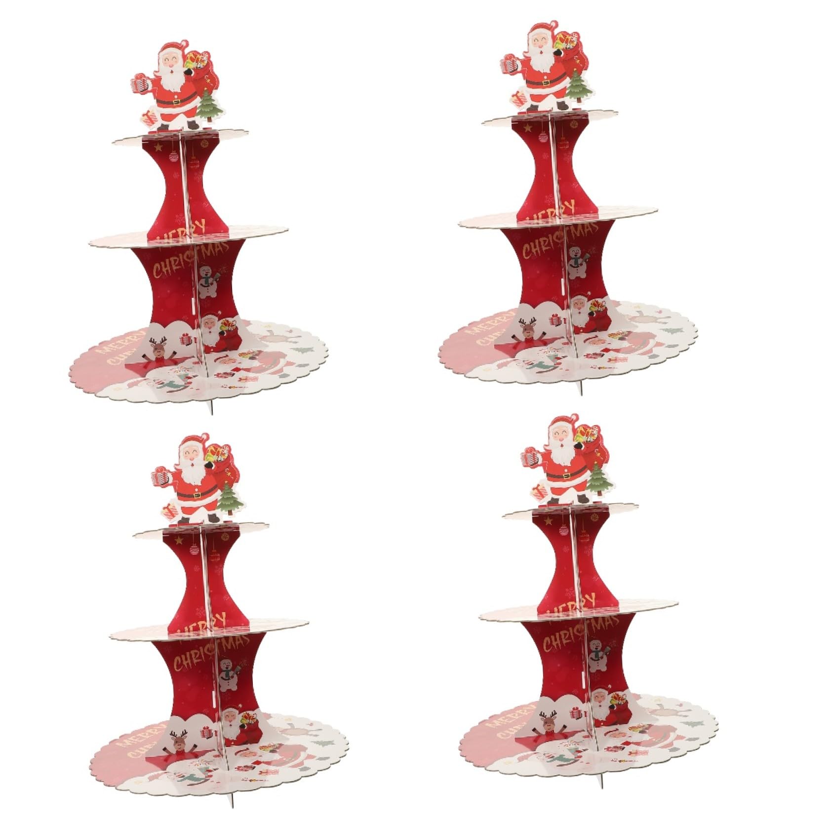 Cabilock 4 Pezzi Di Supporto Per Torta Di Natale Pirottini Trasparenti Per Cupcake Supporti Per Torte In Cartone o Per Cupcake Topper Per Di Buon Compleanno Basi Per