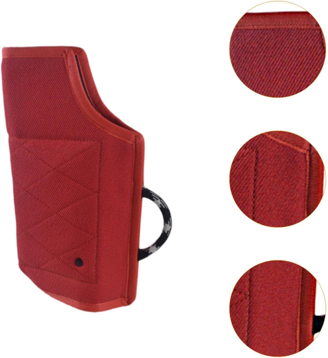 Dog Training Bite Sleeve Sturdy Handle Professional Thick Bite Resistant Training Equipment for Biting Puppy Biting Playing, Red