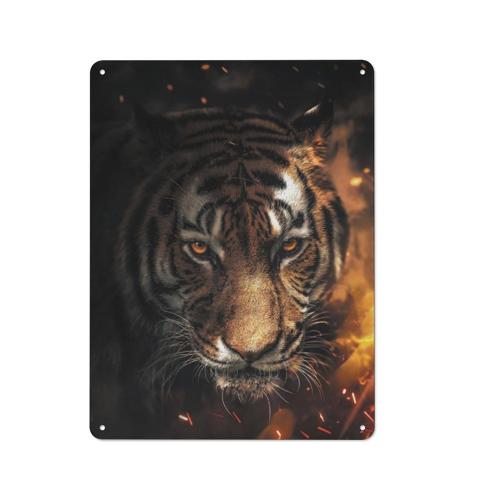 For Café Or Restaurant, Sparkling Tiger Vintage Metal Sign 40x30cm, for Vintage Wall Decor Fans, for Cafés, Pubs And Restaurants