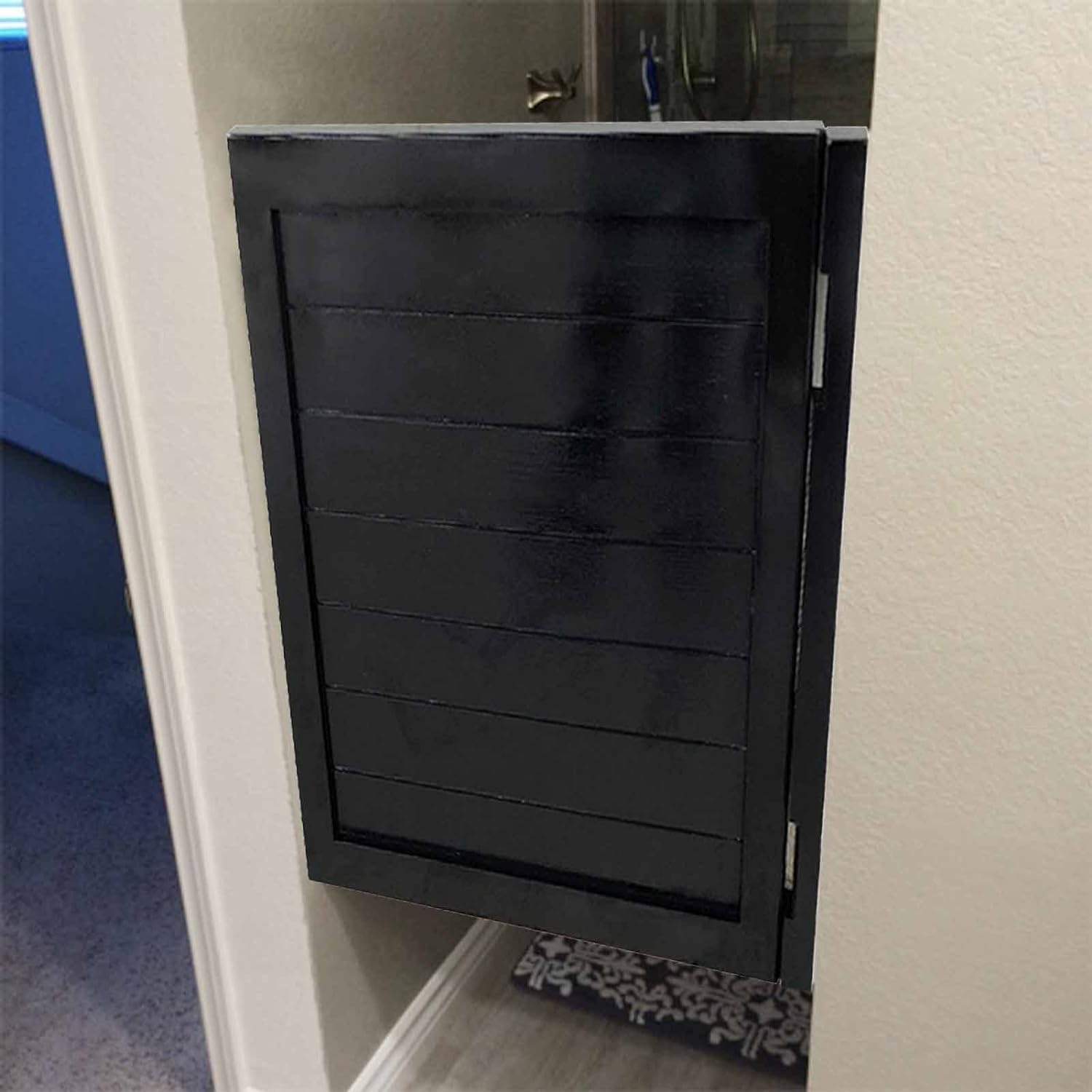 HHOZsafety Black Swinging Door Single Panel, Bathroom Doorway Cafe Swing Doors, Indoor Entrance Swinging Doors(W90xH90cm(35 3/8" x35 3/8"))