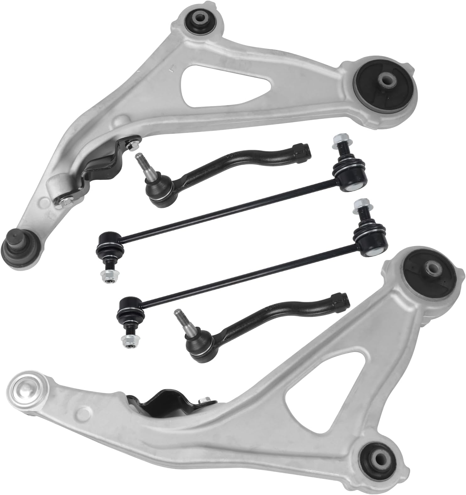 6Pcs Front Control Arm Kit for Nissan Pathfinder 2013-2019, for Infiniti QX60 2014-2019, for Infiniti JX35 2013, 2 Lower Control Arms/ 2 Sway Bar End Links/ 2 Outer Tie Rod Ends