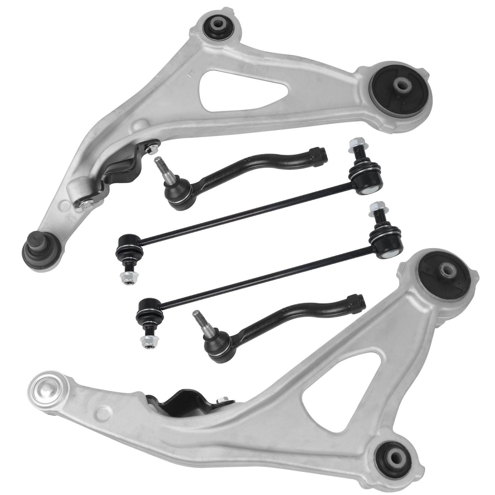 6Pcs Front Control Arm Kit for Nissan Pathfinder 2013-2019, for Infiniti QX60 2014-2019, for Infiniti JX35 2013, 2 Lower Control Arms/ 2 Sway Bar End Links/ 2 Outer Tie Rod Ends