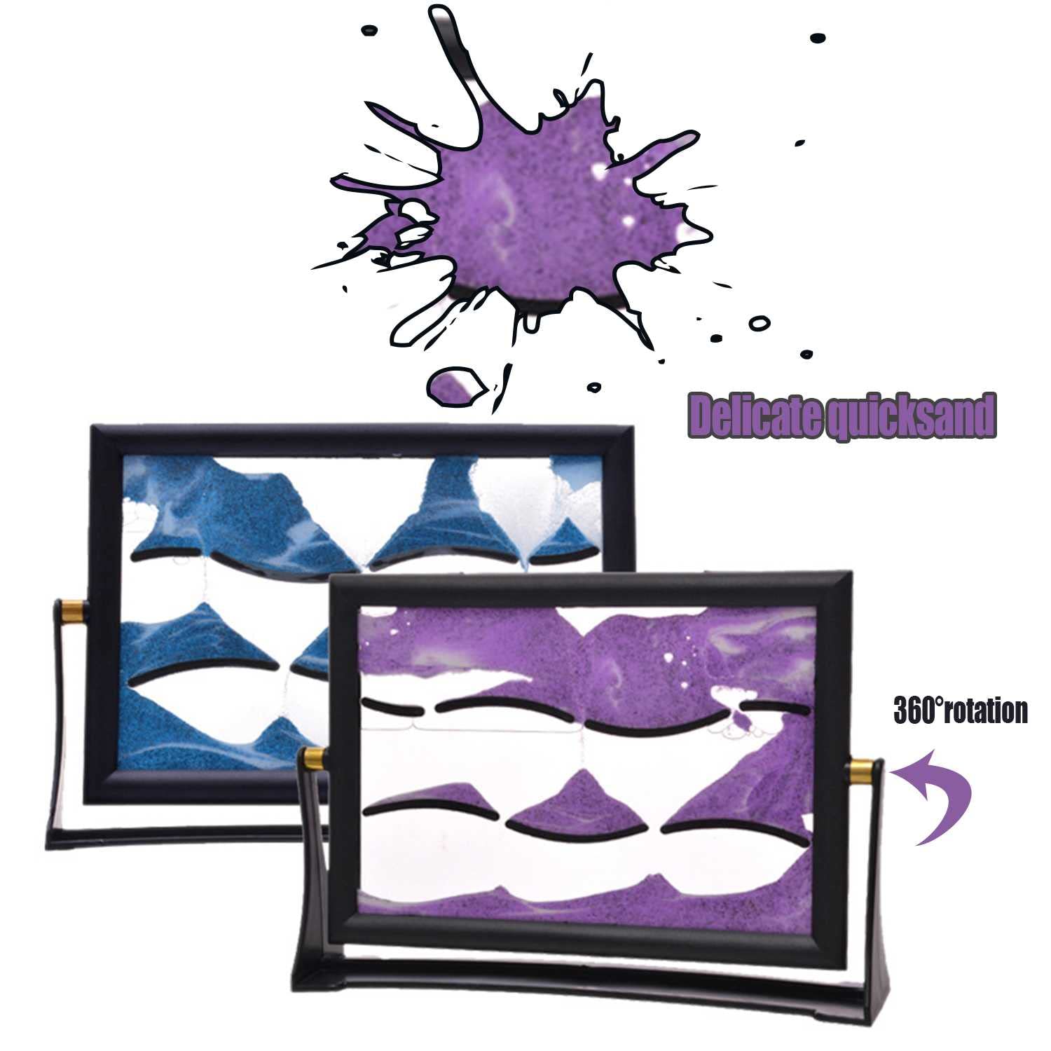 Image d'art de Sable en Mouvement Image de Sable Fluide Image de Bureau Moyenne Jouets d'art de Bureau sensoriel apaisant Fidget Jouet pour Calme Relaxinga Cadeau/a (A)