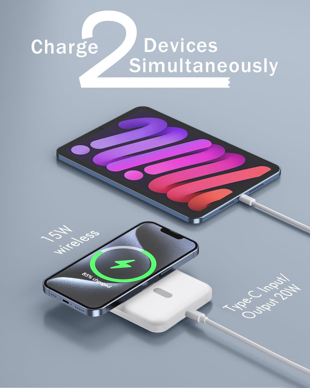 Power Bank Magnetico, per Magsafe Powerbank 10000mAh, Wireless Caricatore PD 20W Ricarica Rapida Batteria Esterna, Portatile Battery Pack Caricabatterie per iPhone 17 16 15 14 13 12 Series, Samsung