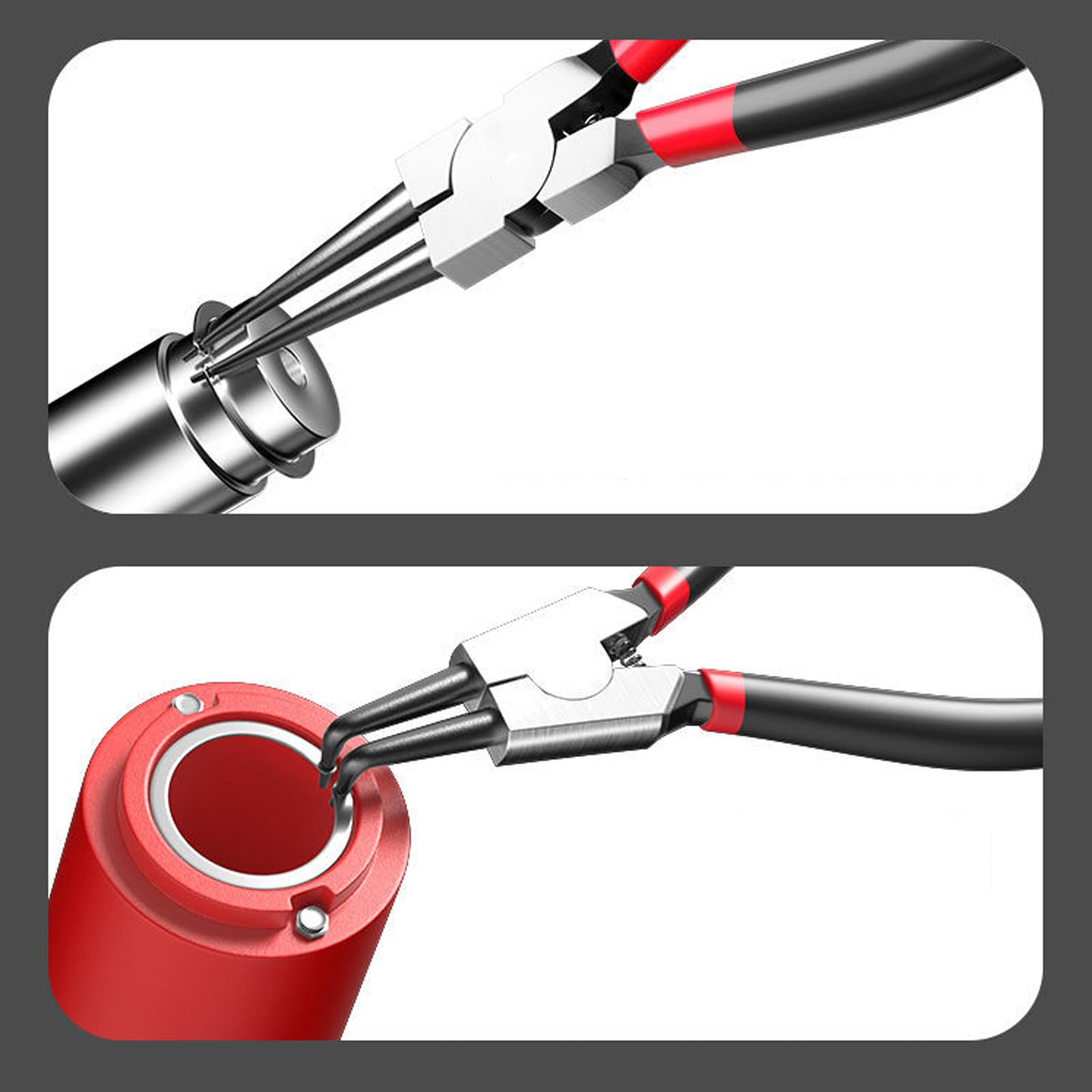 Ubxvamm Internal/External Circlip Pliers Labor-Saving Spring Pliers Ergonomic Handle Internal/External Straight Tip Pliers