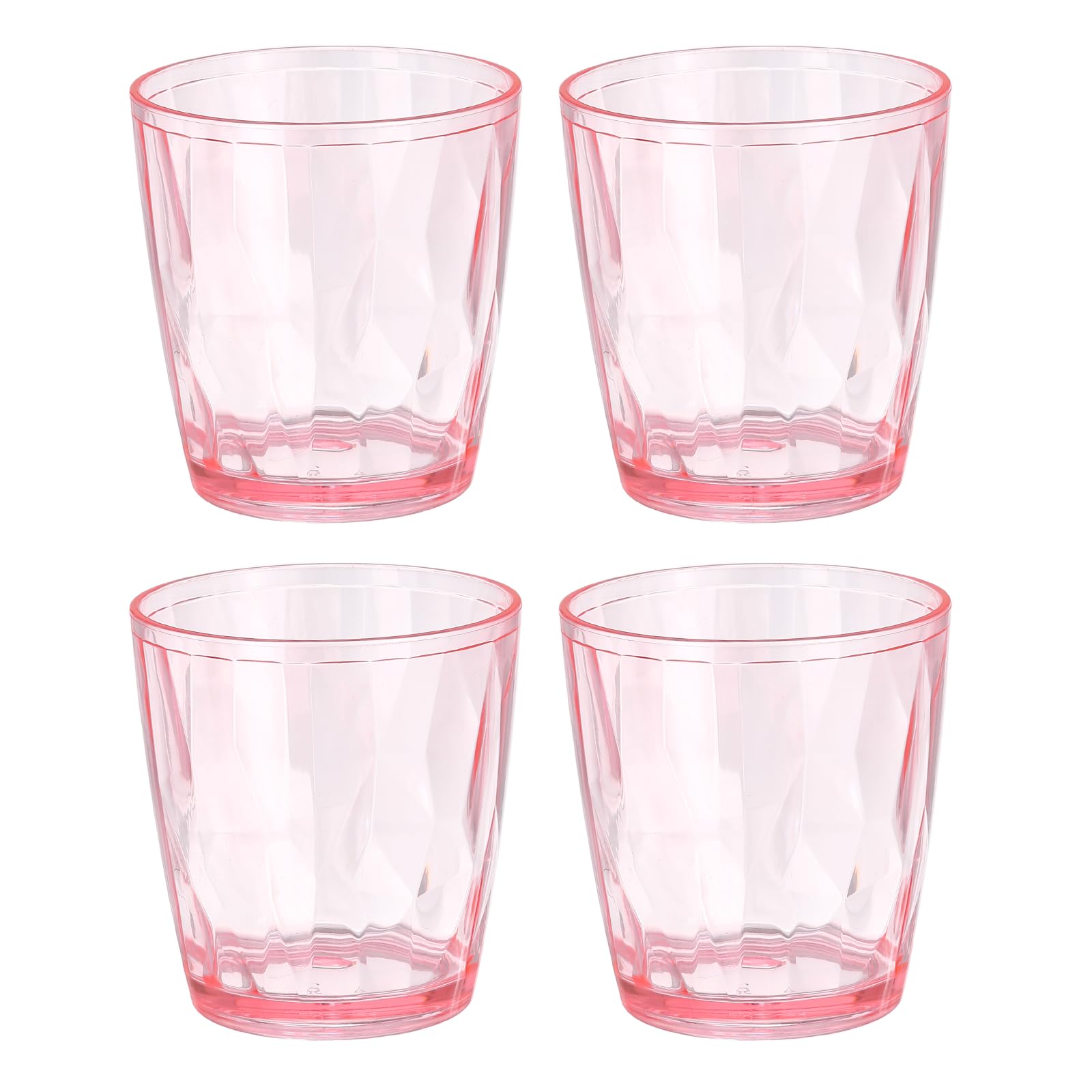sourcing map 4Pcs Plastic Drinking Glasses, 7.1oz Unbreakable Drinking Cups Reusable Stackable Water Tumblers for Home Office Outdoors Beer Cocktail Water Juice Whiskey, Red