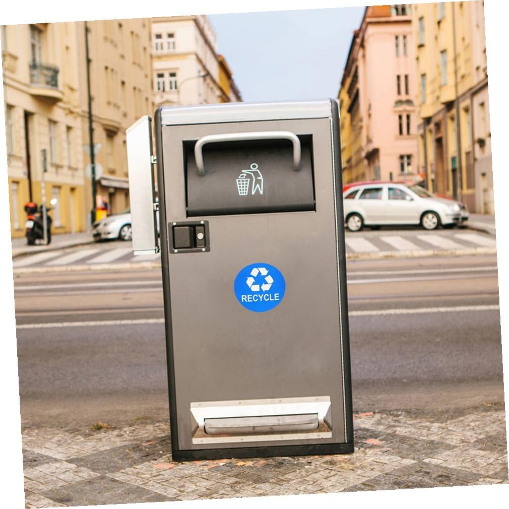8pcs Trash Sorting Decals Self-Adhesive Waste Container Stickers for Recycling Labels for Easy Waste Classification Black Blue
