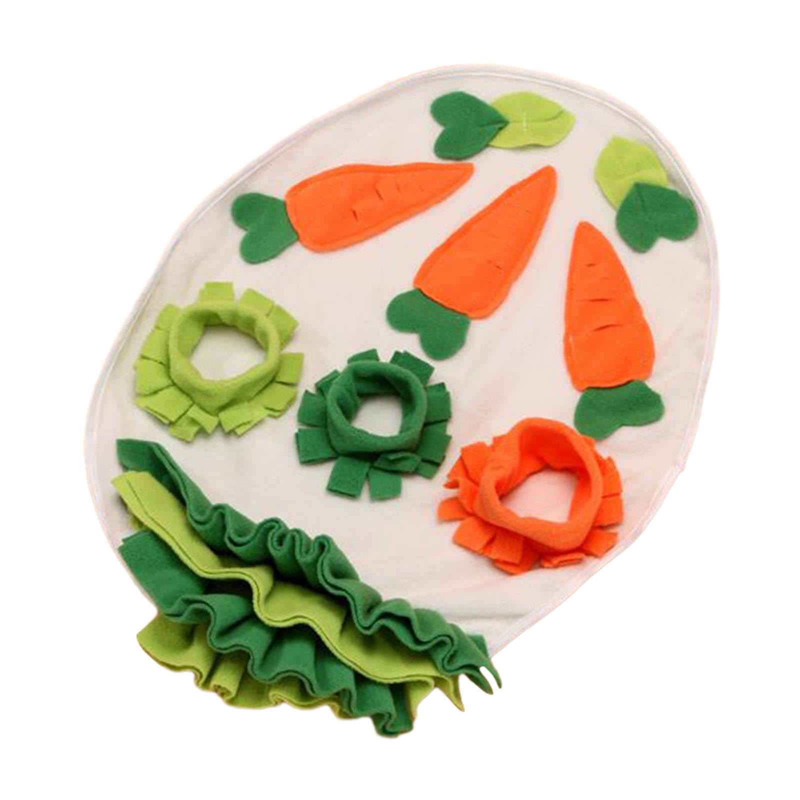 Guinea Pig Futtermatte Kaninchen Schnüffelmatte Kleines Tier Spielpolster Futterspender mit Bunten Mustern Und Rutschfestem Boden für Haustierunterhal, Oval