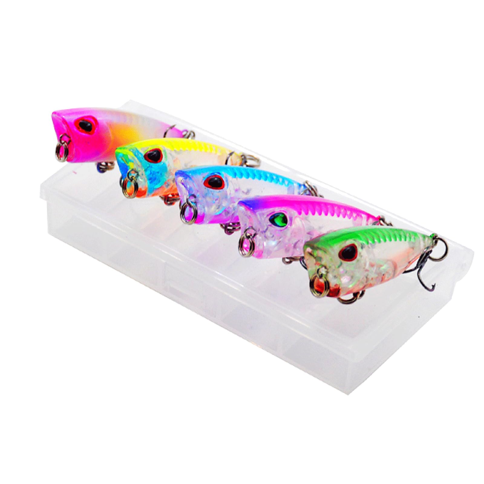 Amazon.co.jp: 5 個カラー混合パックミニポッパー釣りキット 4