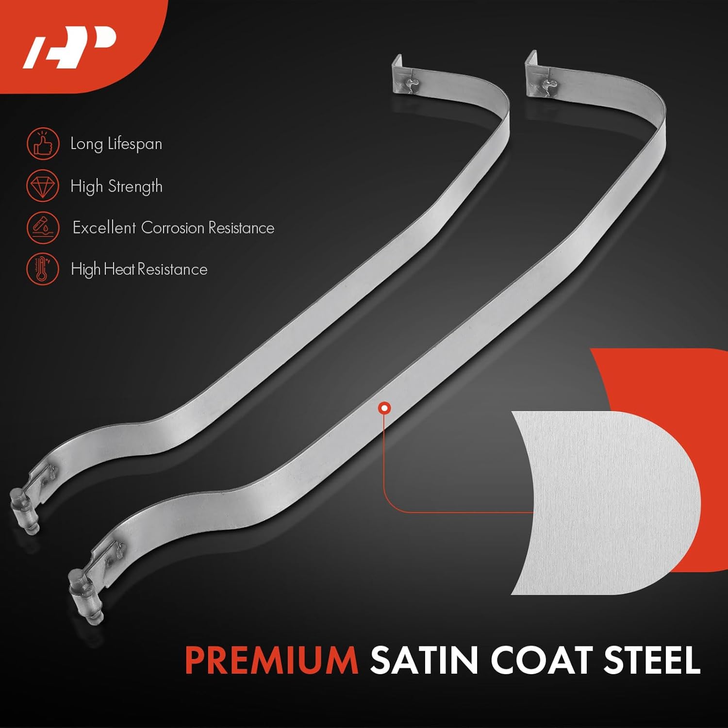 A-Premium Fuel Tank Straps Compatible with Jeep Grand Cherokee 1993-1998 L6 4.0L V8 5.2L V8 5.9L Sport Utility 2-PC Set