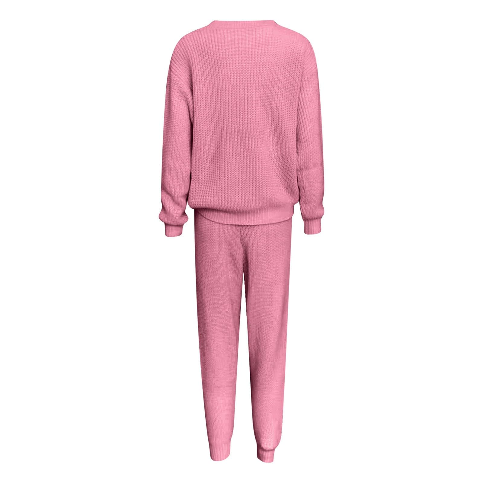Pantalones de Punto Casuales, Pantalones Deportivos Suaves y elásticos, y Top, Ropa cómoda para Relajarse a Diario.