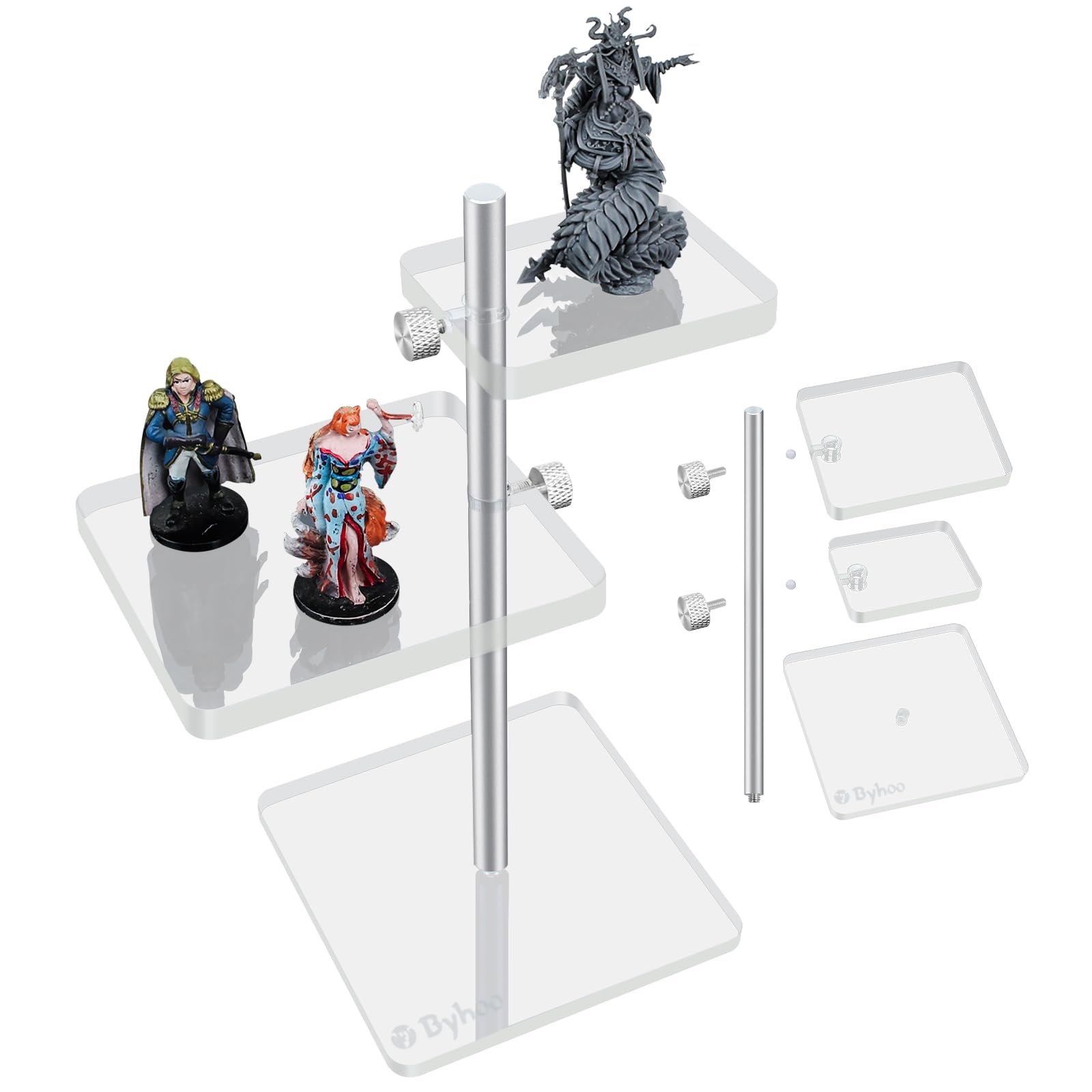 Byhoo DND Flight Stand, Flying Miniatures Combat Risers, Acrylic Miniatures Platforms for DND, Adjustable for Various Heights, Ideal DND Terrain Accessories, Present for DMs and Tabletop RPG Fans