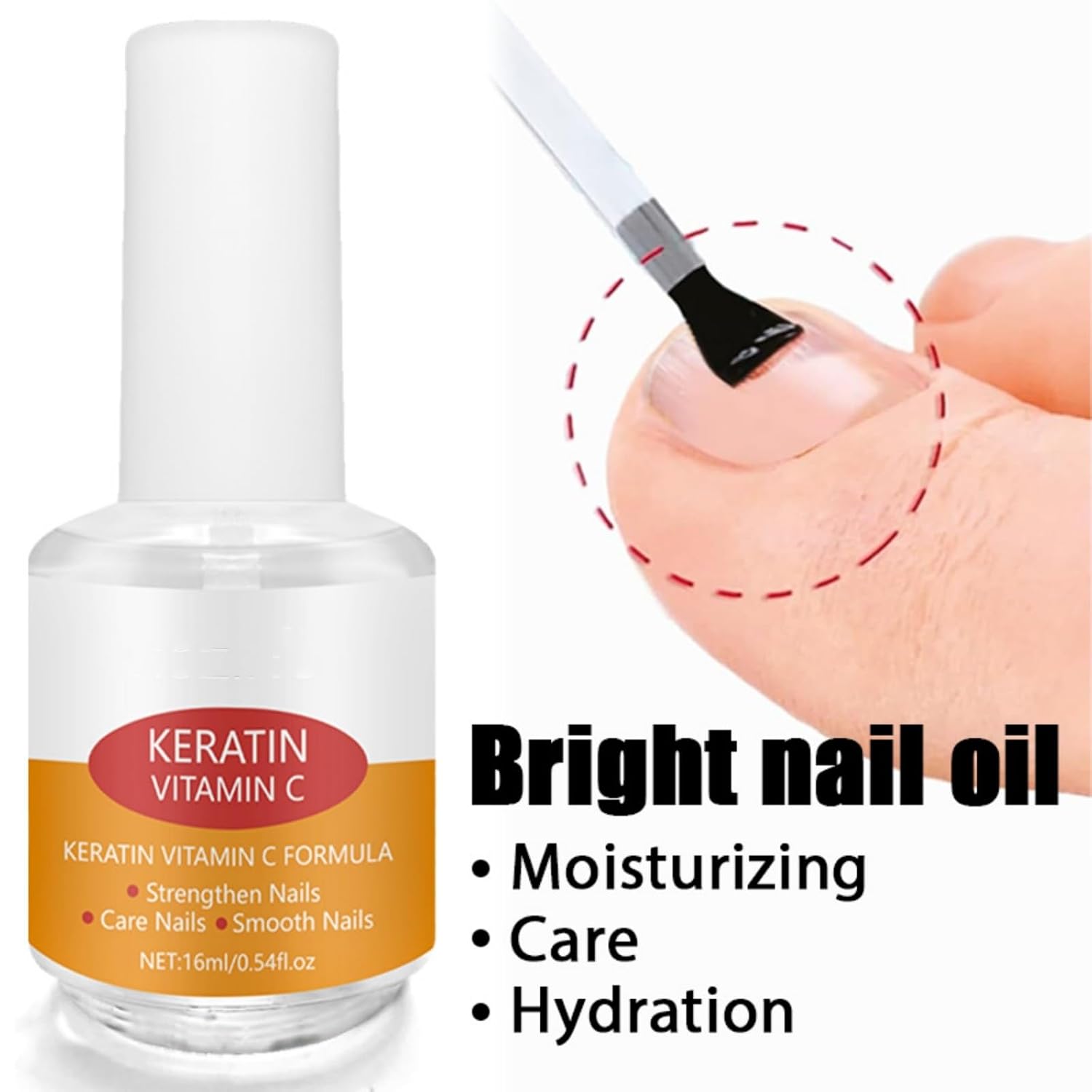 Vitamin C Nail Treatment Oil, Cuticle Oil for Nails, Nail Growth Oil Improve Nail Gloss Moisturizes and Strengthens Cuticle Softener Nail Nutrient Protector for Damaged & Thin Smooth Nail