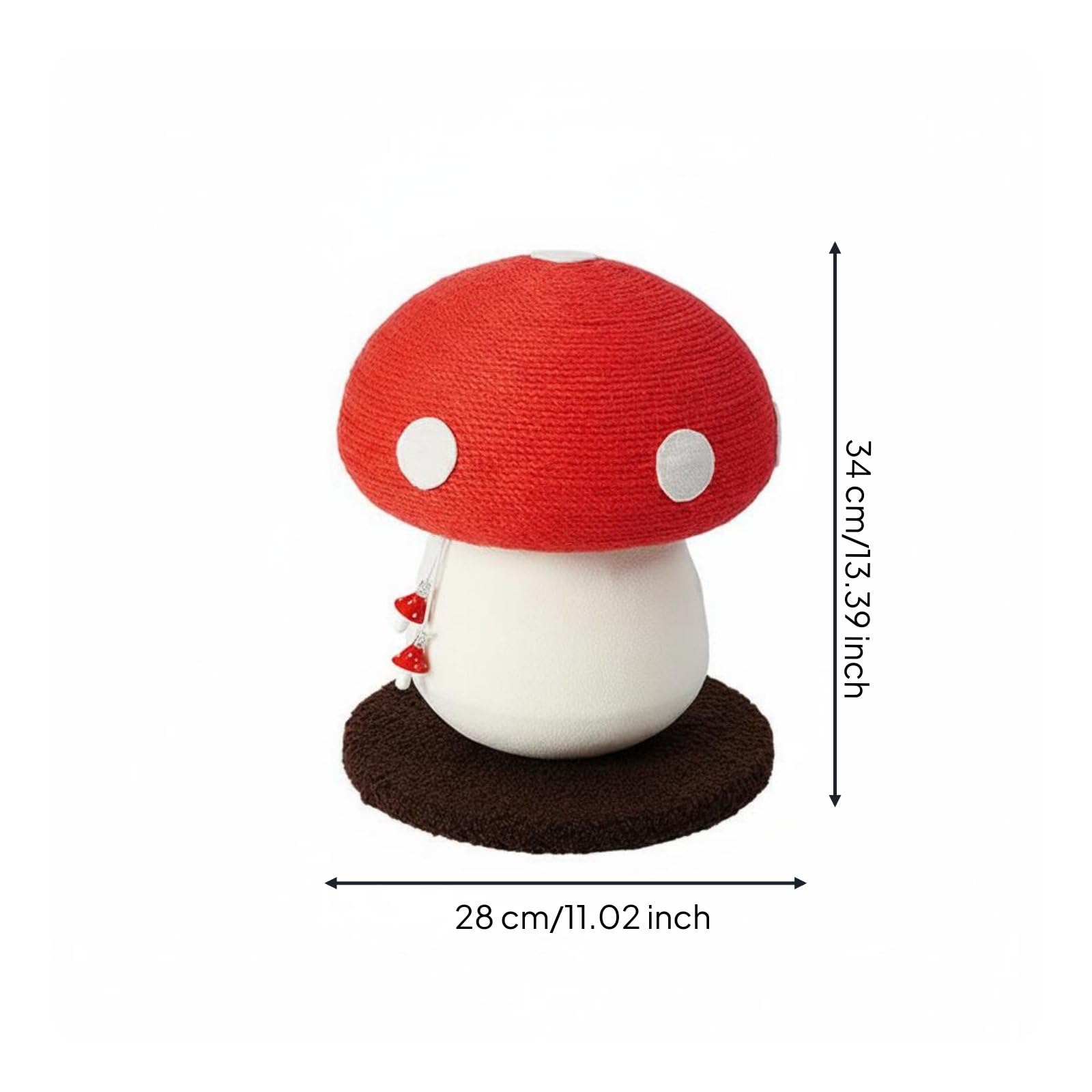 Harilla Poste para Gatos con Rascador Pilar de Sisal para Rascar Juguete Colgante Base Estable Adecuado para Animales en, Rojo, Juguete De Hongo Paraguas Rojo
