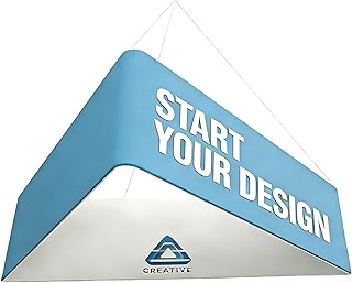 Custom Printed Overhead Hanging Banner - 8×3 FT Tension Fabric Hanging Skybox Sign Holder Display for Trade Show Booth, Exhibition & Advertising