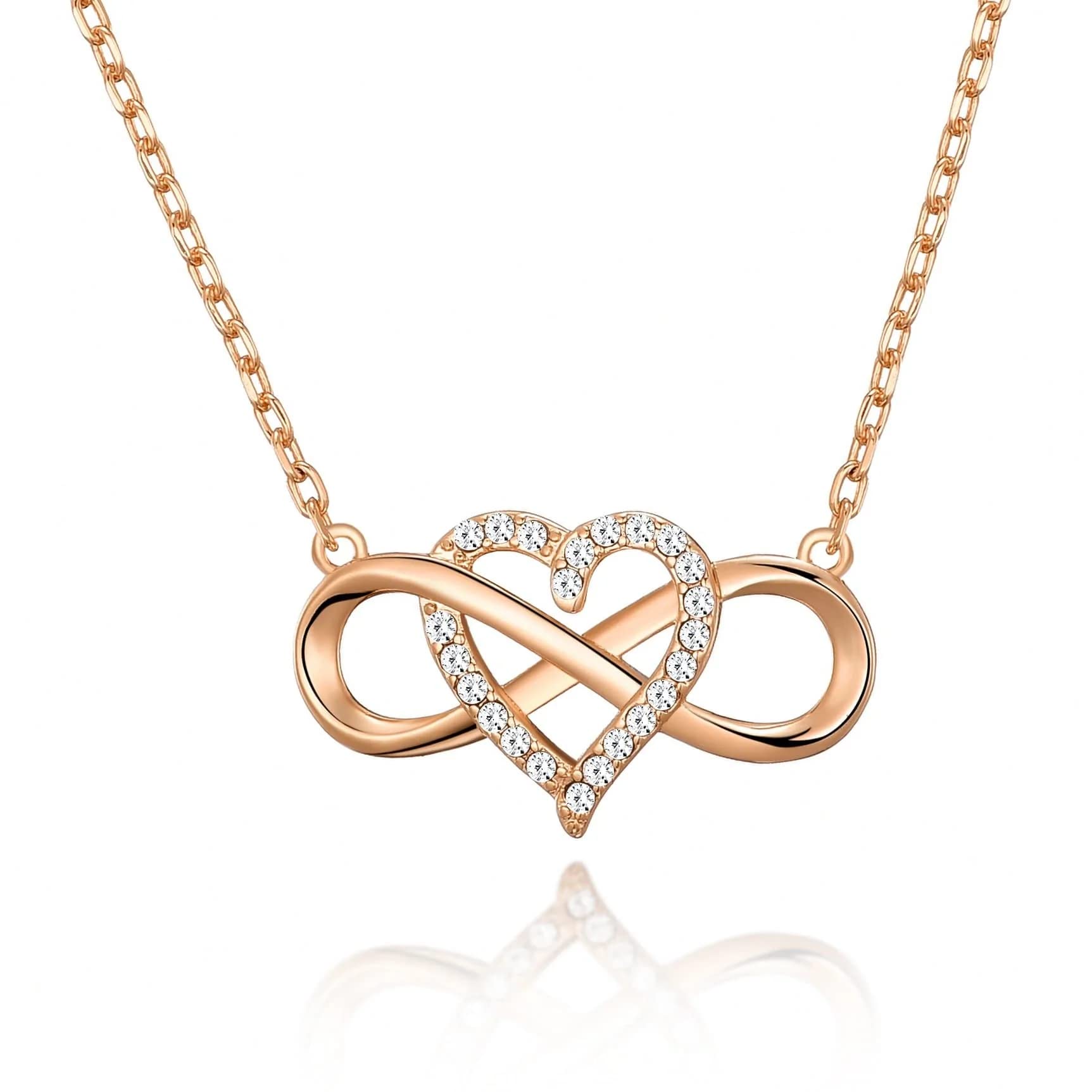 Sponsored Ad – Rose Gold Plated Infinity Heart Necklace Created with Zircondia® Crystals