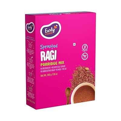 Early Foods - Sprouted Ragi Porridge Mix | No Added Sugar, No Salt, No Milk Porridge mix | 100% Natural Sprouted Ragi Po
