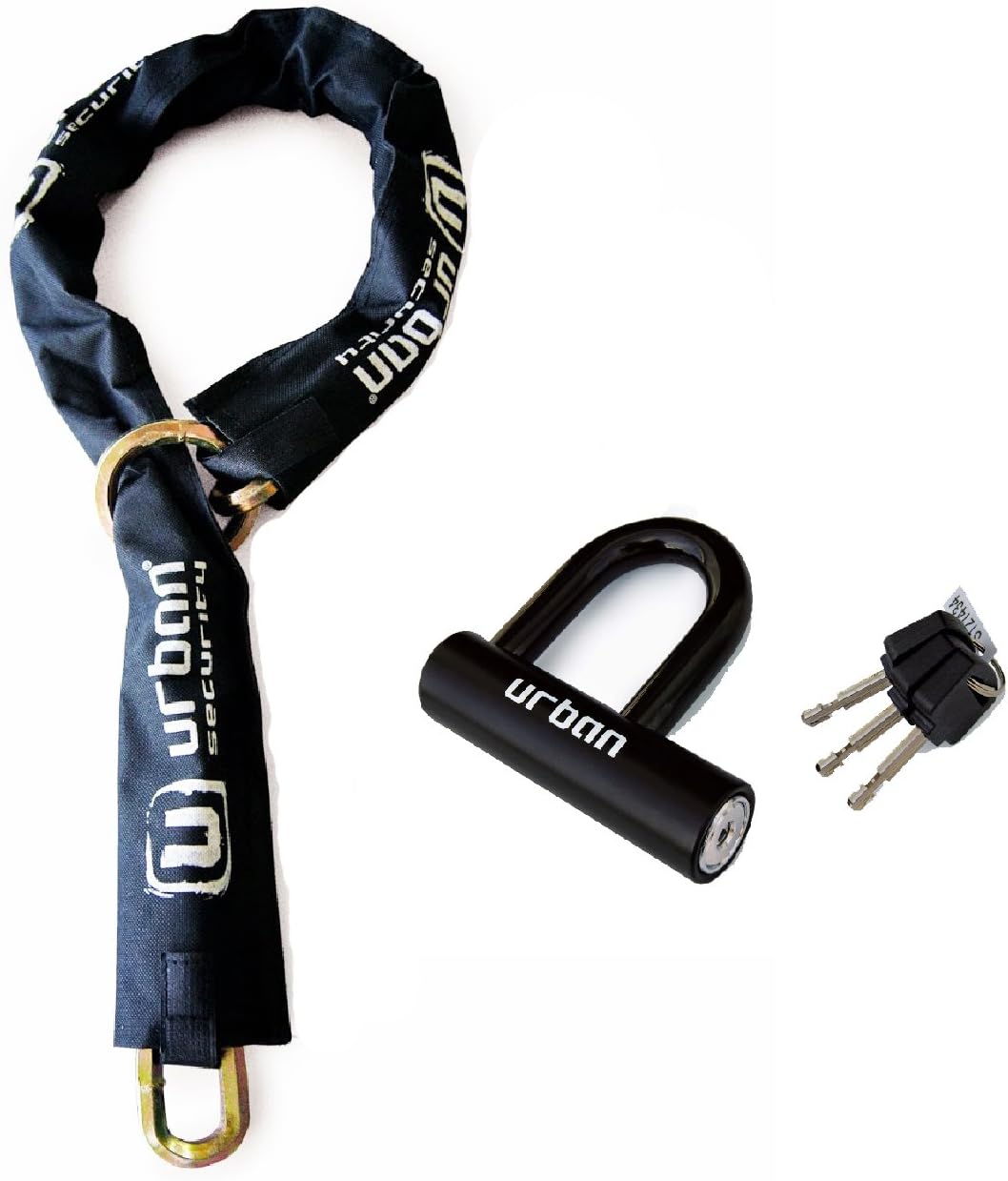 Urban Security Bicycle / Bike / Motorbike Hexagonal Hardened steel Lasso / Loop chain combine with Mini U-Lock (120 cm / 47.24 inch)