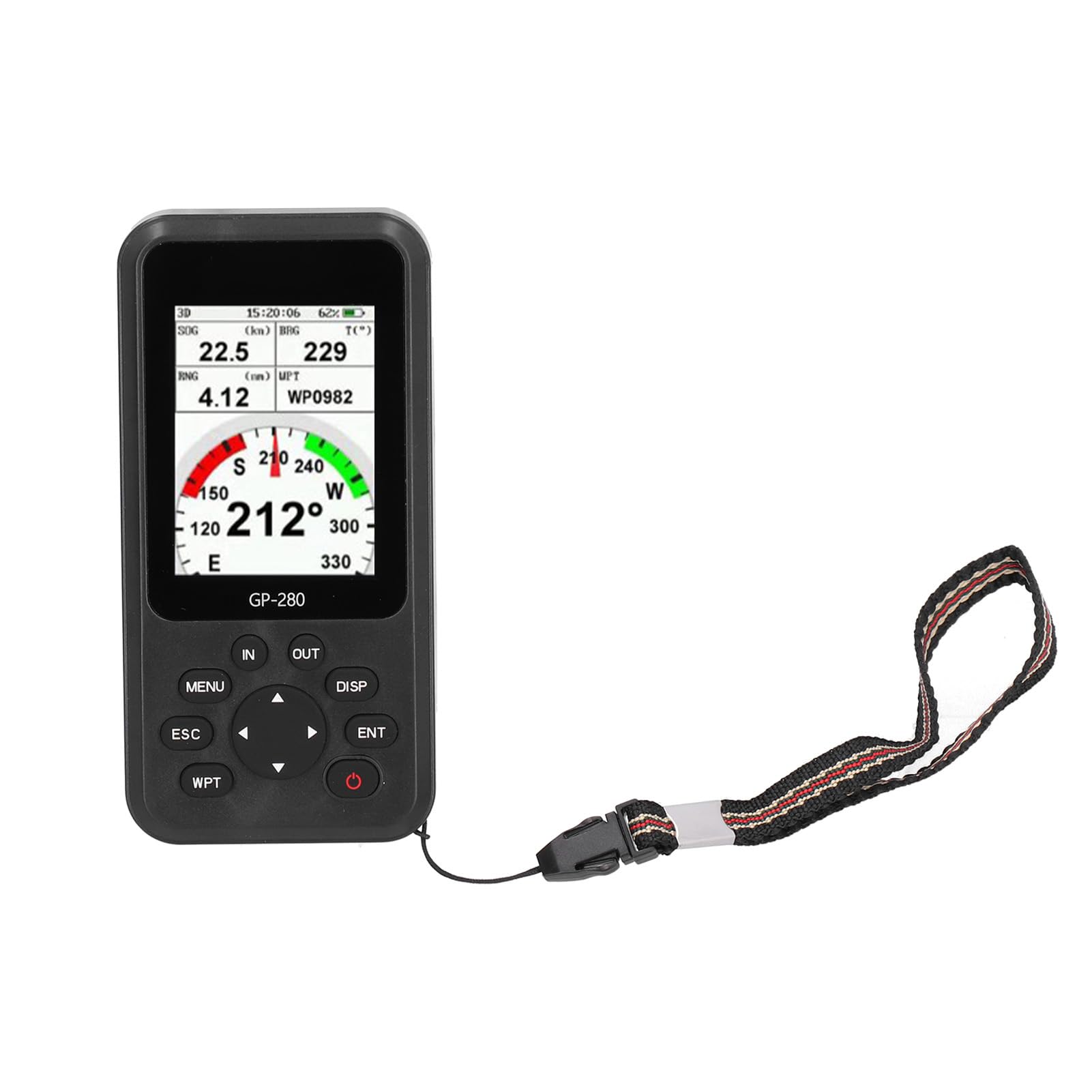 Handheld Navigator GPS, Lokalizator wysokości szerokości szerokości do eksploracji na zewnątrz, przenośny urządzenie śledzące GPS, urządzenie nawigacyjne turystyczne (Czarny)