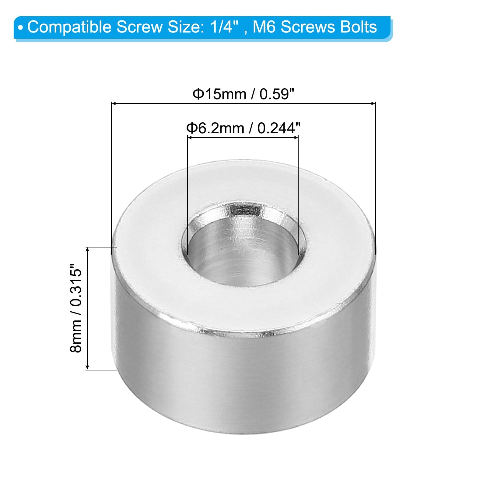 TA-VIGOR 5Pcs M6 Aluminum Spacer - Image 2
