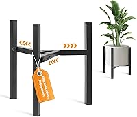 Adjustable Metal Plant Stand for 8-12" Pots - Heavy Duty Indoor Outdoor Holder, 2 Heights, Black, Elevates Plants Stylishly