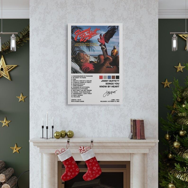 Miniatura 6 de Póster de Jimmy con texto en inglés "Canciones de Buffett You Know by Heart", pintura decorativa, lienzo, pósteres de pared e impresión artística