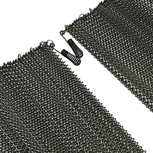 Fireplace Replacement Black Hanging Mesh Curtain Screens Two (2) Panels 24" High X 24" Wide with Pulls