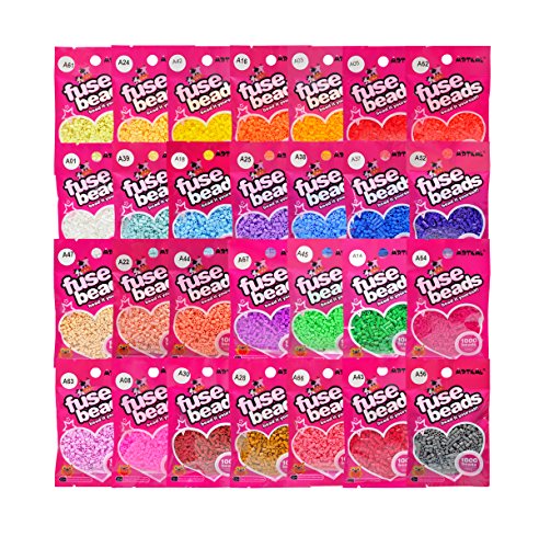 Exclusive Soft Mini Artkal Beads A-2.6mm Solid Color 30 Bags Set 1000 Count Pack AB1000-30