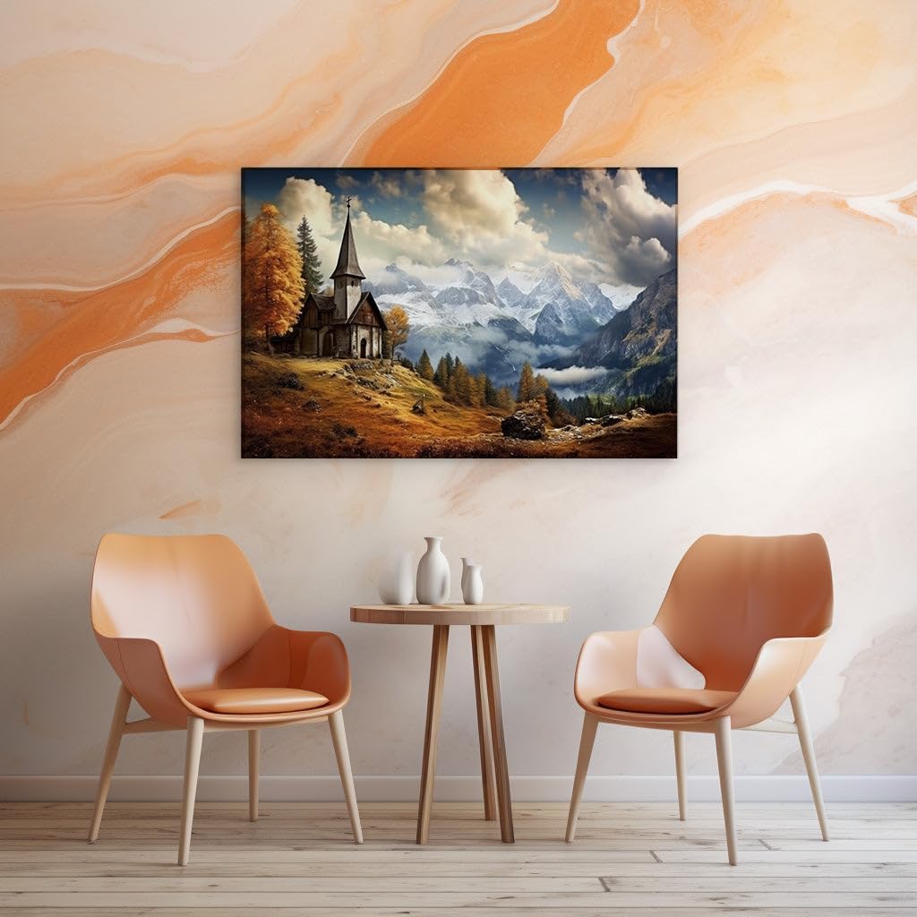 Canvas for Living room. Serene Sanctuary: Discovering Peace Amidst Nature's Majesty, 27 x 18 inch Canvas Wall Art - Ready to Hang