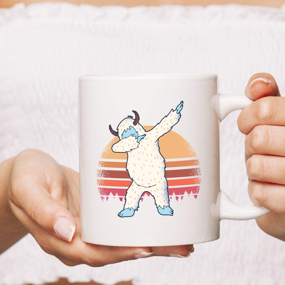 Amazon.com | Funny Yeti Coffee Mug - Dabbing Abominable Snowman Design -  11oz White Ceramic Tea Cup for Enthusiasts, Believers, and National Yeti  Day Gifts: Coffee Cups & Mugs