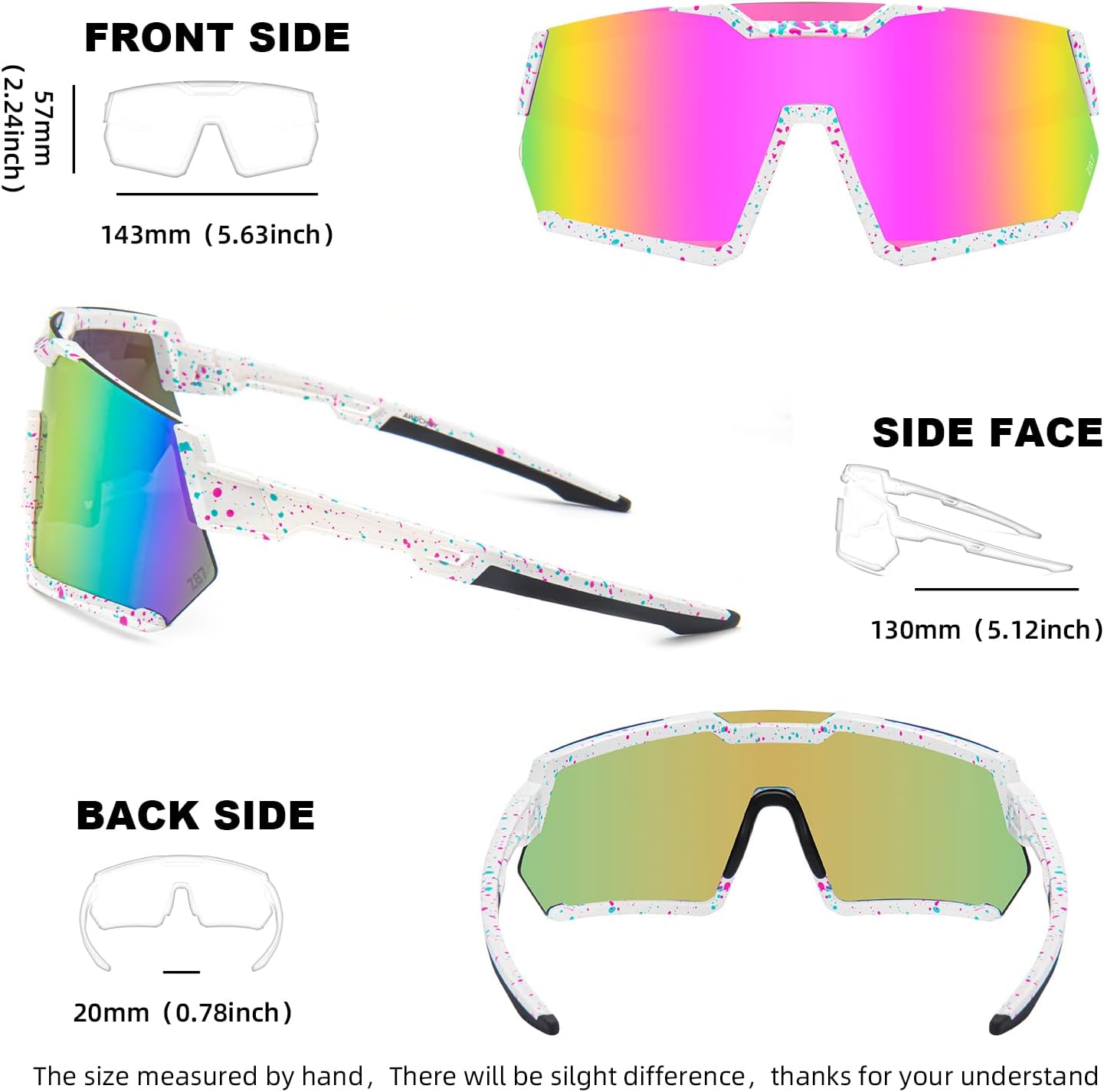 Z87 Safety Sports Sunglasses for Men Women for Running Cycling ANSI Z87 TR90 Frame UV400 Protection - Image 4