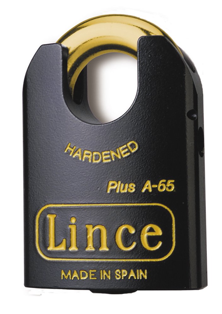 Lince Candado PLUS A-65 I Candados de Alta Seguridad, 65x87 mm. I Mecanismo de Cierre por dos bolas I Monobloque de acero macizo I Diseño ergonómico y máxima protección para el arco.