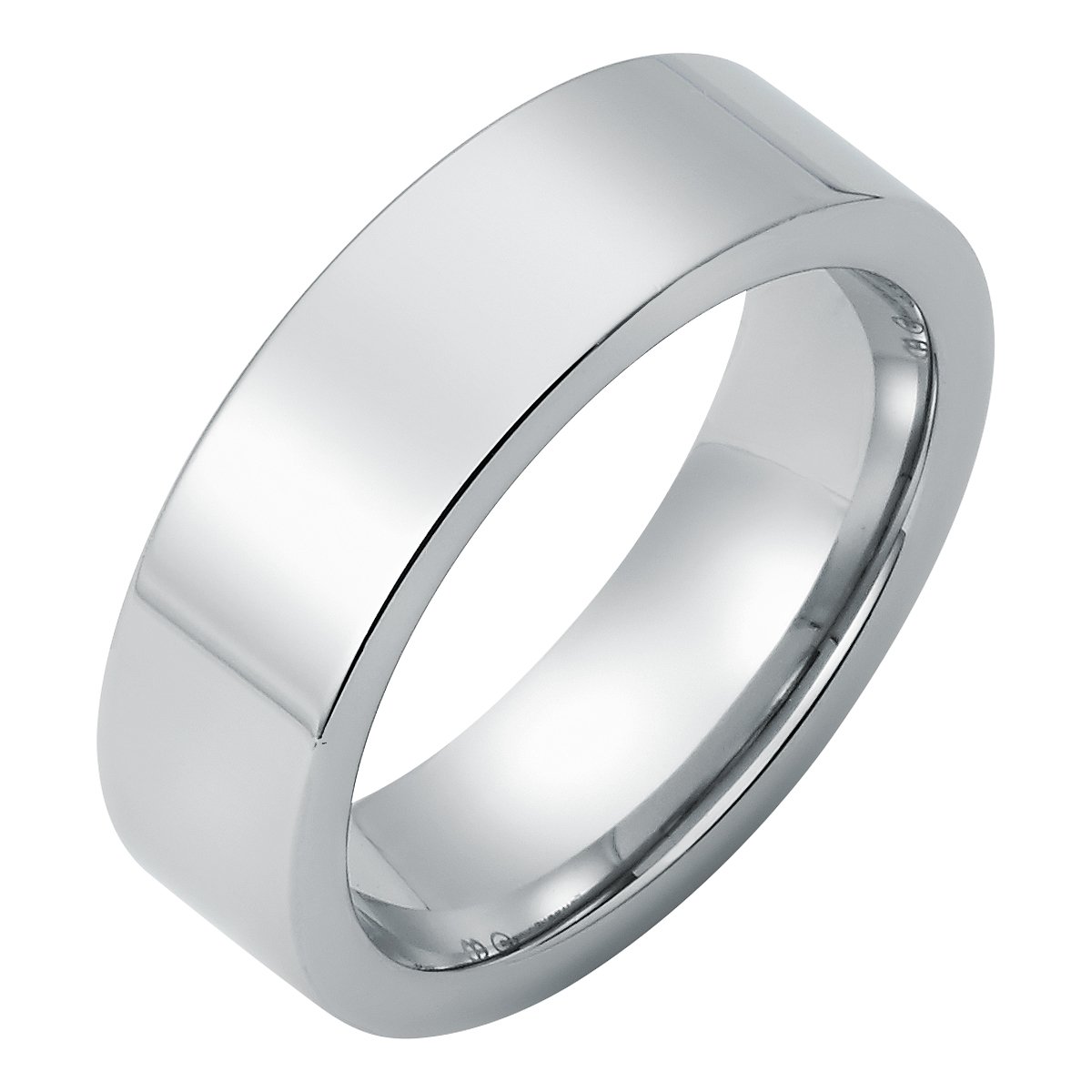 Cobalt Chrome 7mm Comfort Fit Wedding Band Ring With Raised