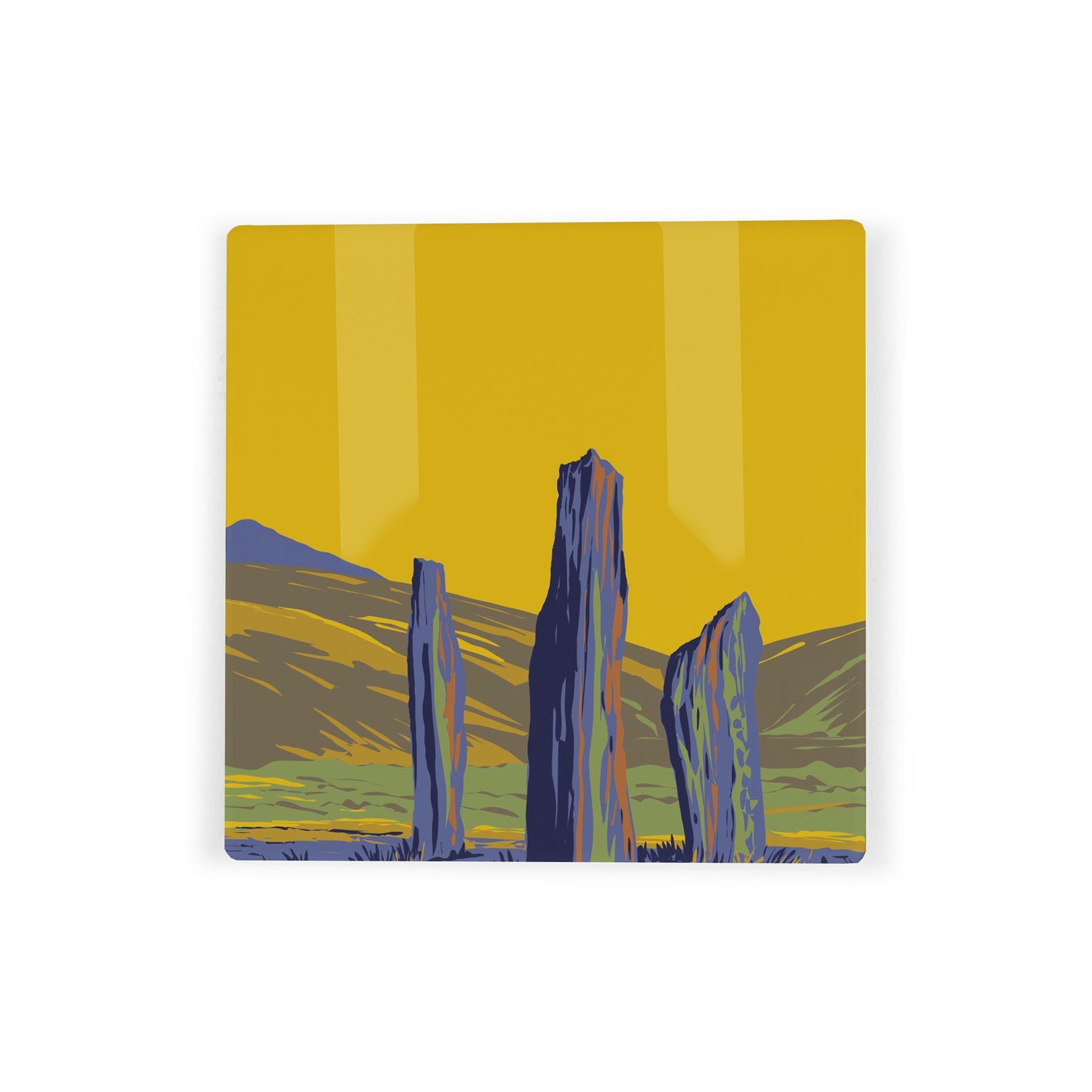 Scotland Ceramic Coaster Set - UK Scottish Landmarks/Landscapes Square Set of Four (4) Coasters Gift - Image 4