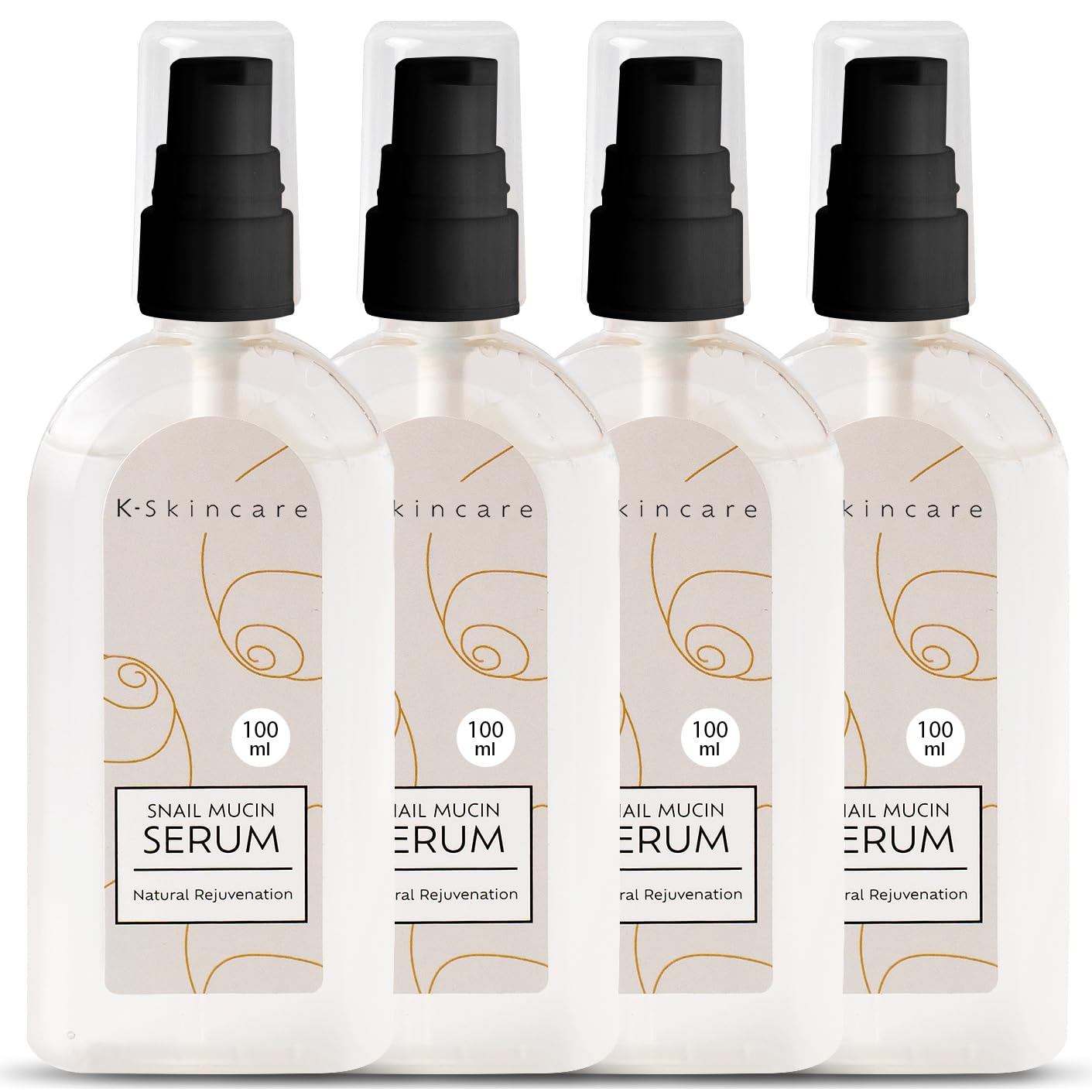 x4 Snail Mucin Essence Serum & Hyaluronic Acid, All In One Advanced Skin Repair, Deep Hydration, Blemish & Fine Line Removal