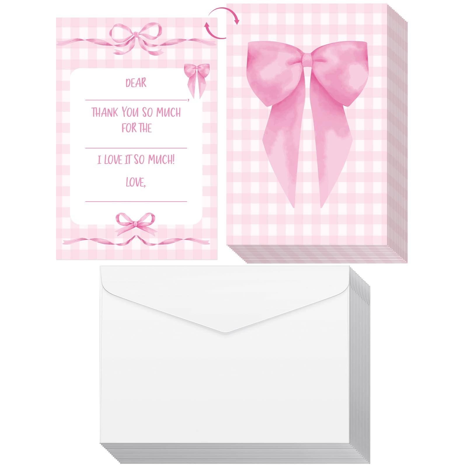 Eaasty 72 Pieces Thank You Cards Fill in The Blank Thank You Note with Envelope Colorful Thanks Appreciation Gift Greeting Card for Birthday