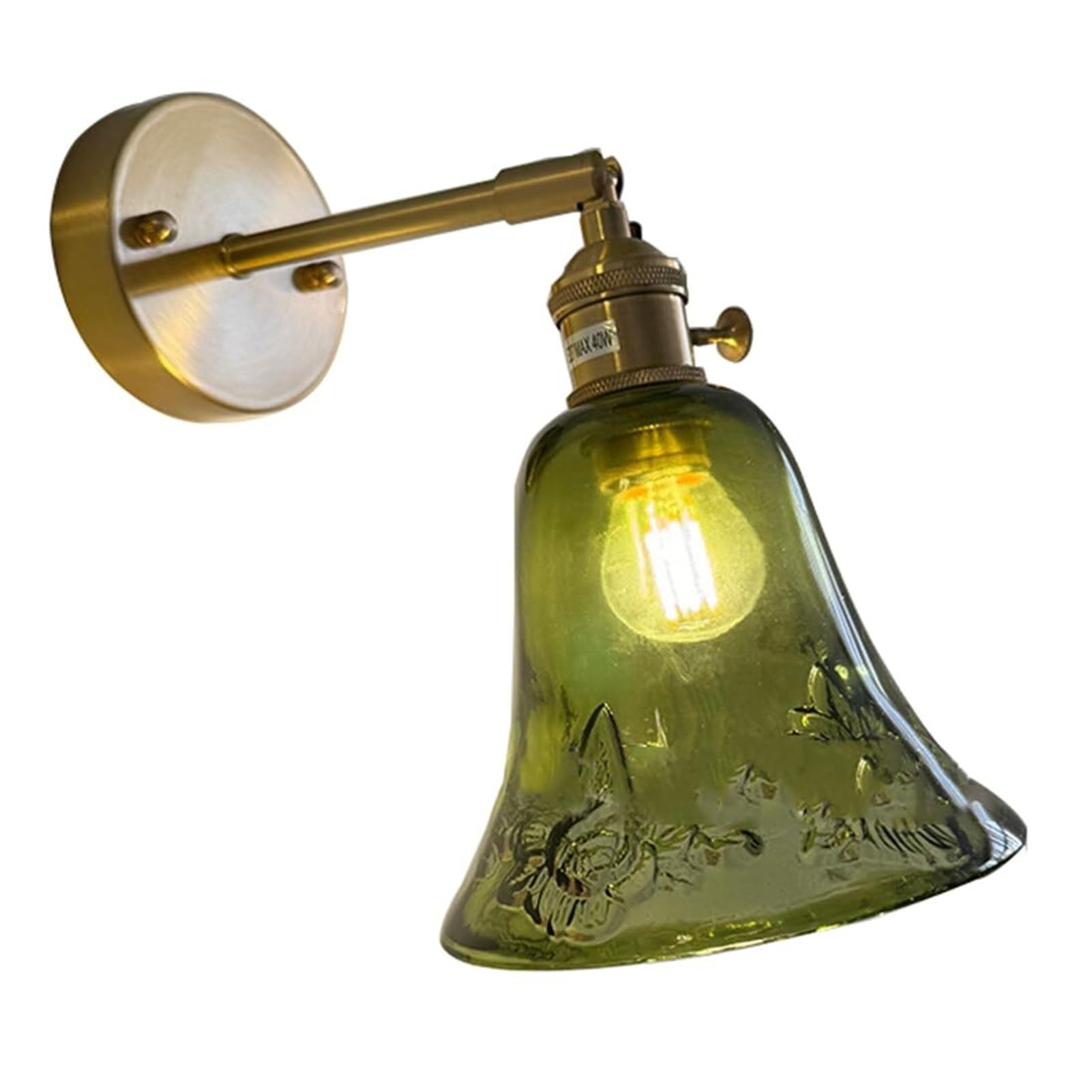 HUAYUSEDF Vintage Modern Industrial Loft Wall Lamp with Rotary Switch Adjustable E27 Sconce for Bedroom Living Room Bar Kitchen(Green)