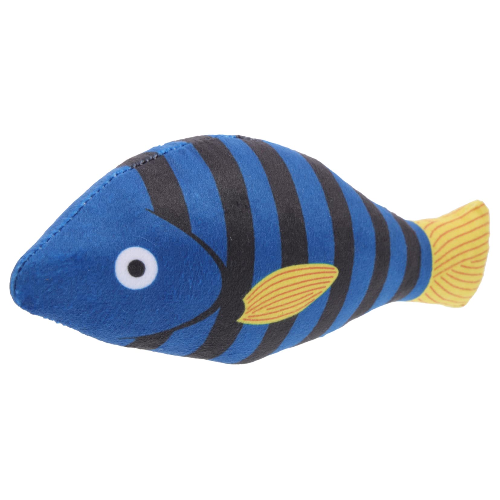 BESPORTBLE Jouet pour Chat à l'herbe à Chat Poisson en Peluche Bleu Tigre Jouet de Dentition Résistant et Divertissant