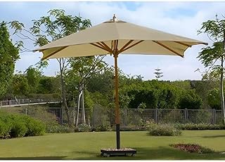 شمسيه خشب زان بولي ايثيلين 3متر بالقاعدة بعجل وفرامل