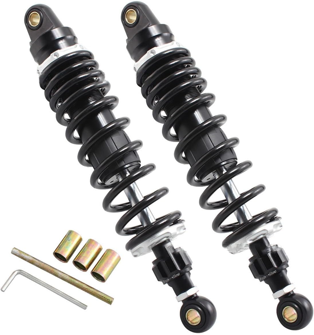 サスペンションダンパー ユニバーサルバイクアクセサリー、調整可能なダンピングリアショックアブソーバー、ラウンドヘッド330mm バイ