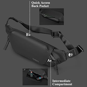 Kingsons EDC Tech Sling Bag for Men Waterproof Compact Crossbody Bag Chest Shoulder Backpack