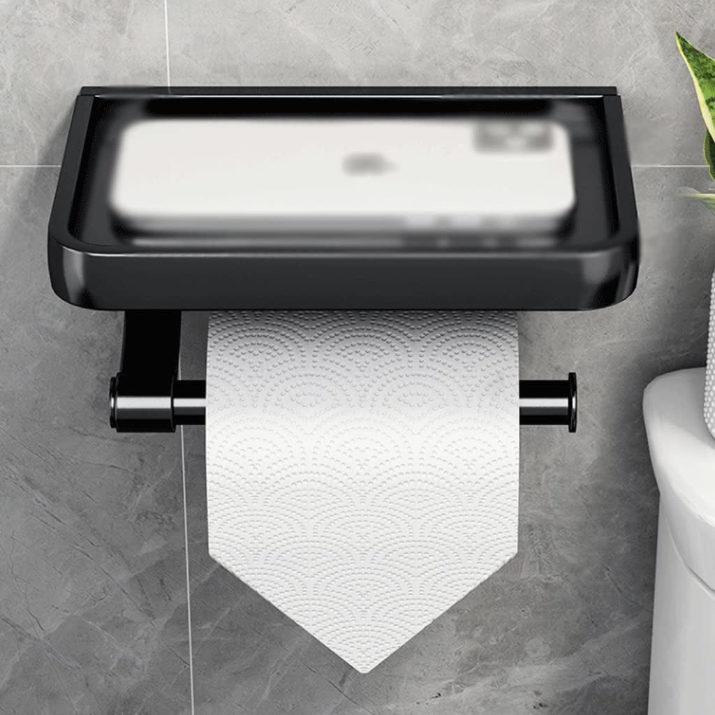 CMBSSTFC Uchwyt na papier toaletowy Wielofunkcyjny wieszak na ręczniki Wieszak na rolki naścienny Aluminiowa chusteczka do łazienki Wygodny (kolor: srebrny)
