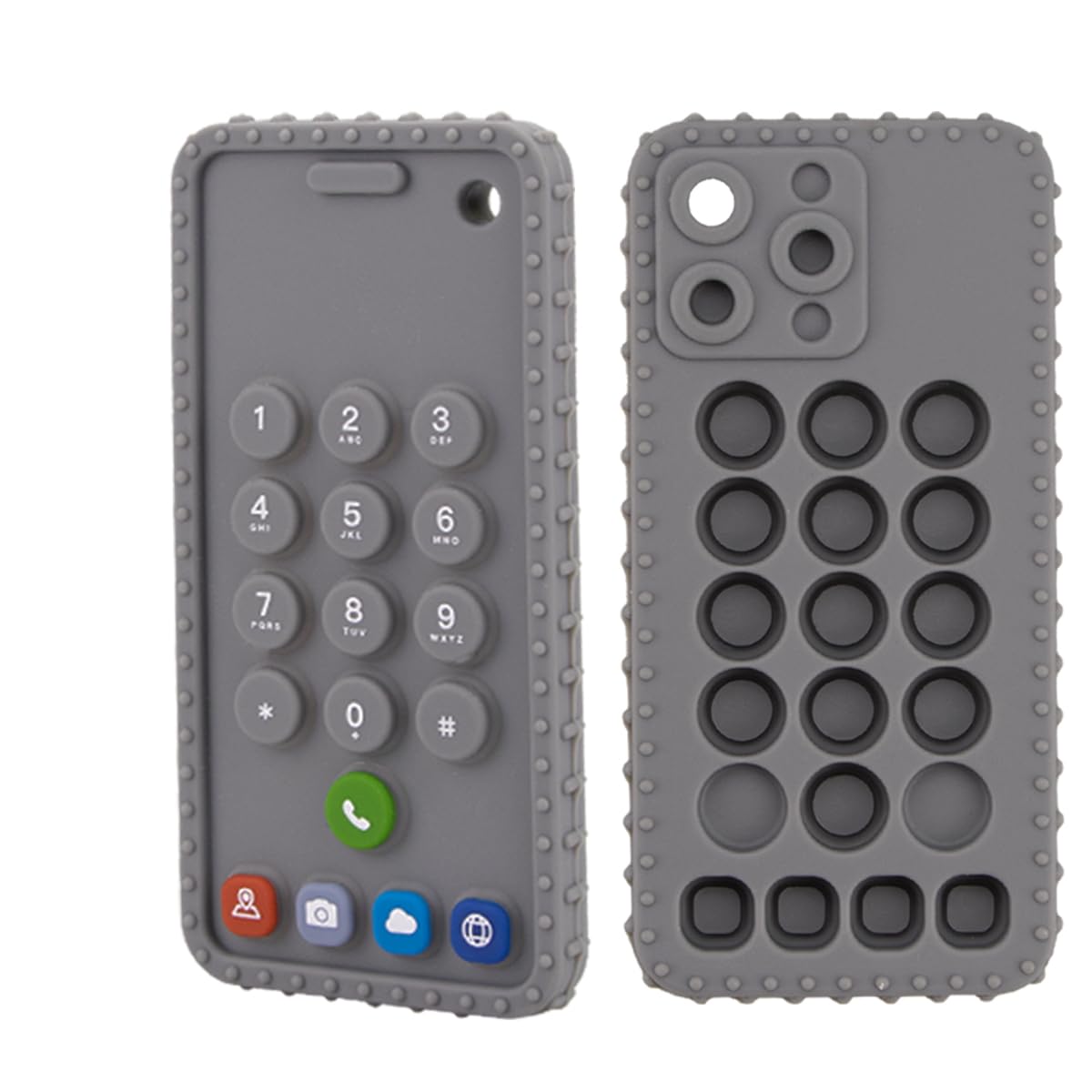 Whisary Mobile Phone Shape Teething Toys,Silicone Baby Teether Toys with Pacifier Clip for Babies 6-18 Months,Baby Chew Toys Sensory Toys for Babies 6