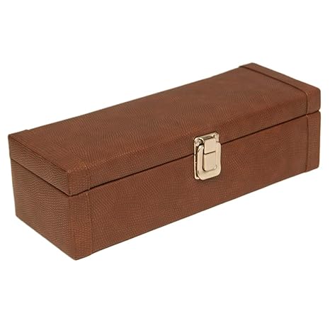 Borse Brown Leatherette 5 Slots Designer Watch Box Watch Case/Watch Holder/Watch Organizer Without Watches - Men & Women Wrist Watch Storage Box Display Case Organizer