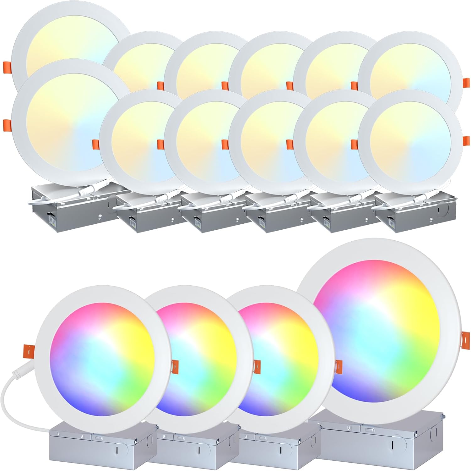 ORALUCE 丨 Bundle - 5CCT LED Recessed Lighting Dimmable(Pack of 12) & Smart Recessed Lighting WiFi and Bluetooth(Pack of 4)