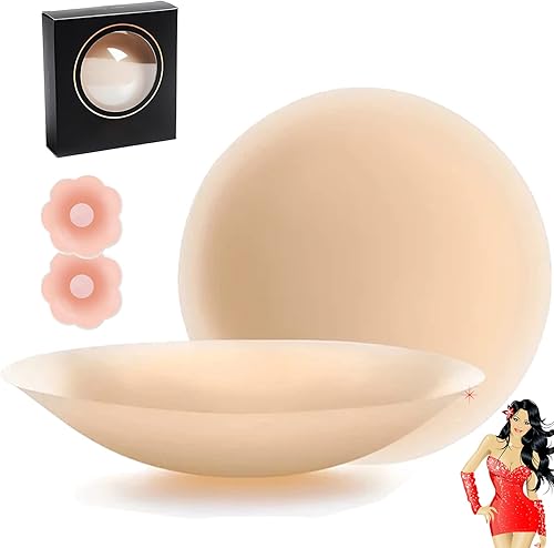 KCRPM Go Braless - Cubierta de pastel sin costuras, cubiertas para pezones, brasier para tartas, cubiertas adhesivas para pezones para mujeres (L, 1