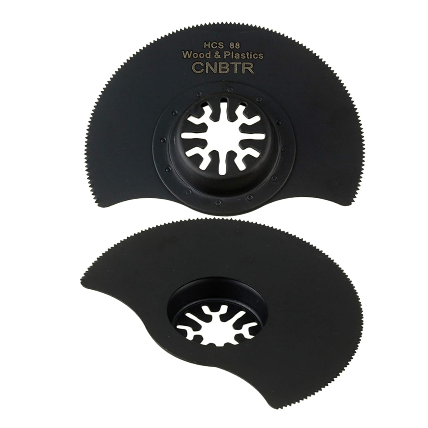 CNBTR Universal Oscillating Multitool Semicircle Bit Blades 87mm OD High-Carbon Steel with Countersunk Head Set of 50