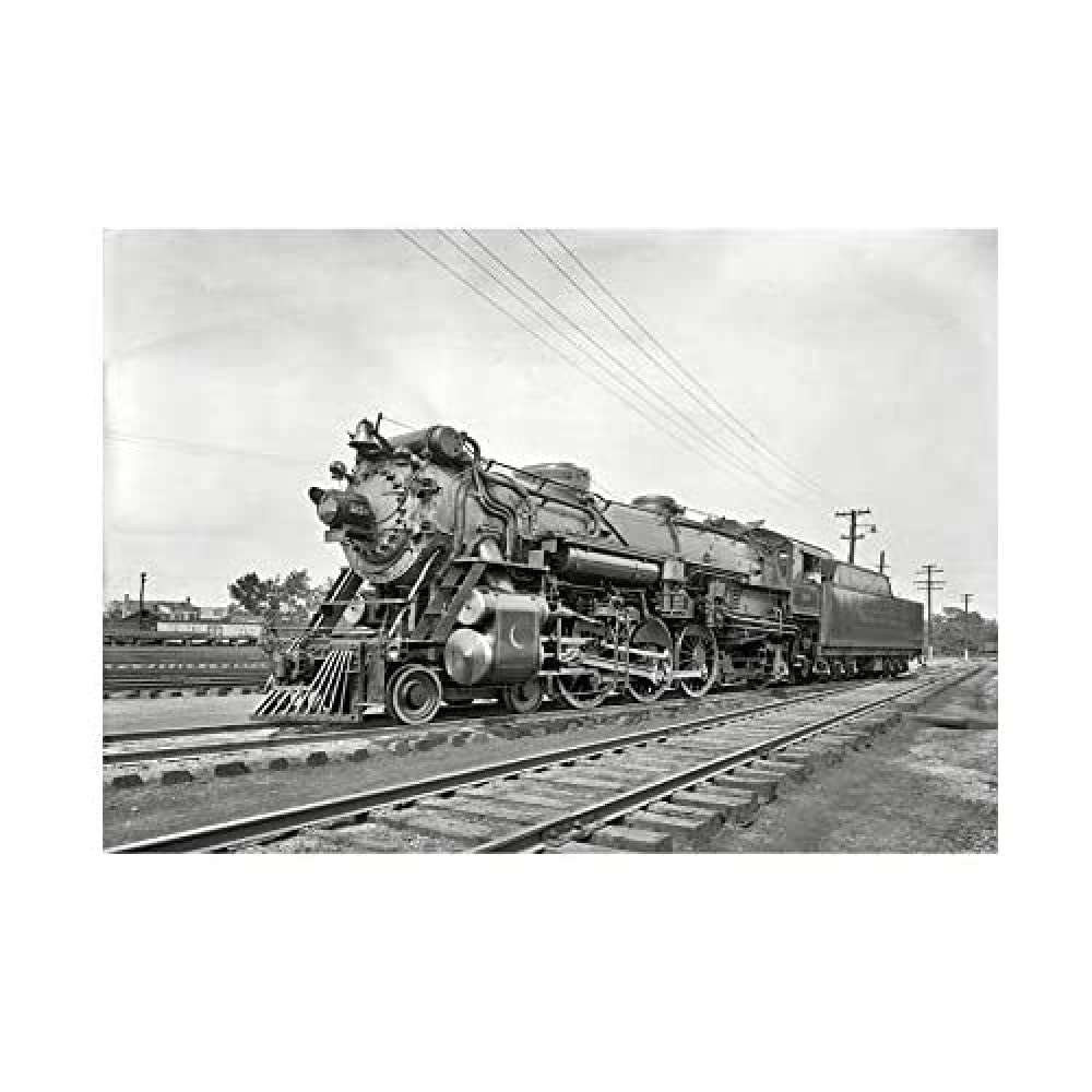 Wee Blue Coo Photo Black White Train Rail Steam Engine Locomotive Framed Art Print B12X9995