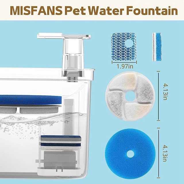 Foto 6 de 6 de Cetfuro Filtros de Repuesto para Fuente de Agua para Gatos Filtro de Repuesto para Fuente de Agua…