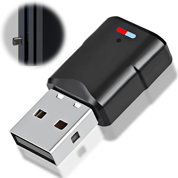 USB Bluetooth 5.3 Adapter for PS5/PS4/Switch/PC 3 Mbit/s Dongle Bluetooth Audio Receiver Transmitter with APTX Low Latency & Dual Link Driver-Free Plug & Play for Windows Macos Headphones Speaker
